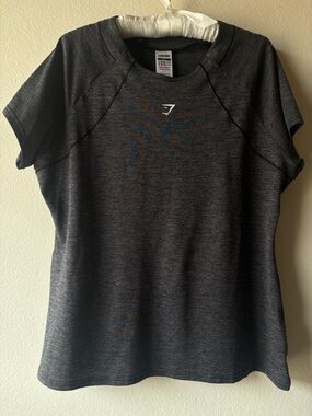 Gymshark Running T-Shirt Women's - Black/Silhouette Grey Marl